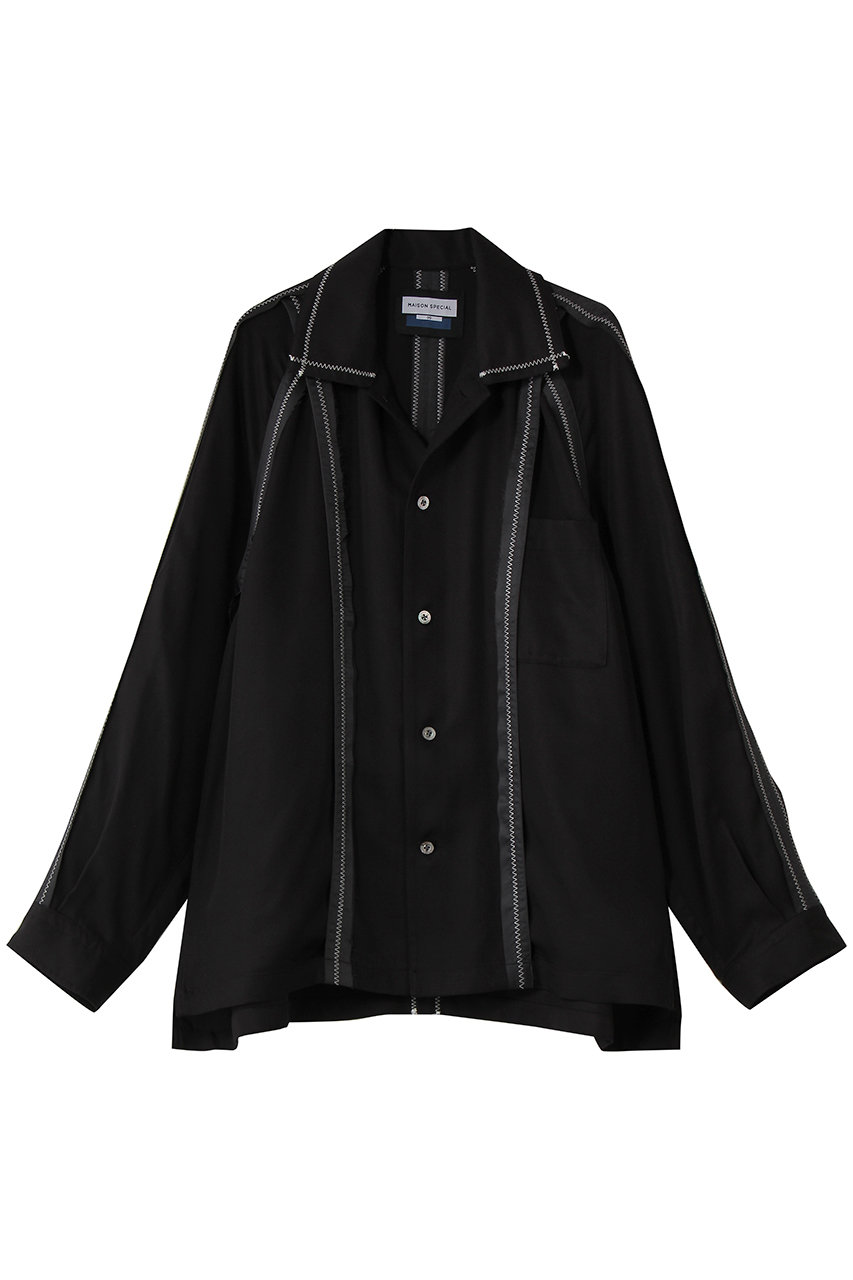 メゾンスペシャル/MAISON SPECIALの【UNISEX】インサイドアウト オープンカラーシャツL/S(BLK(ブラック)/11261311620)
