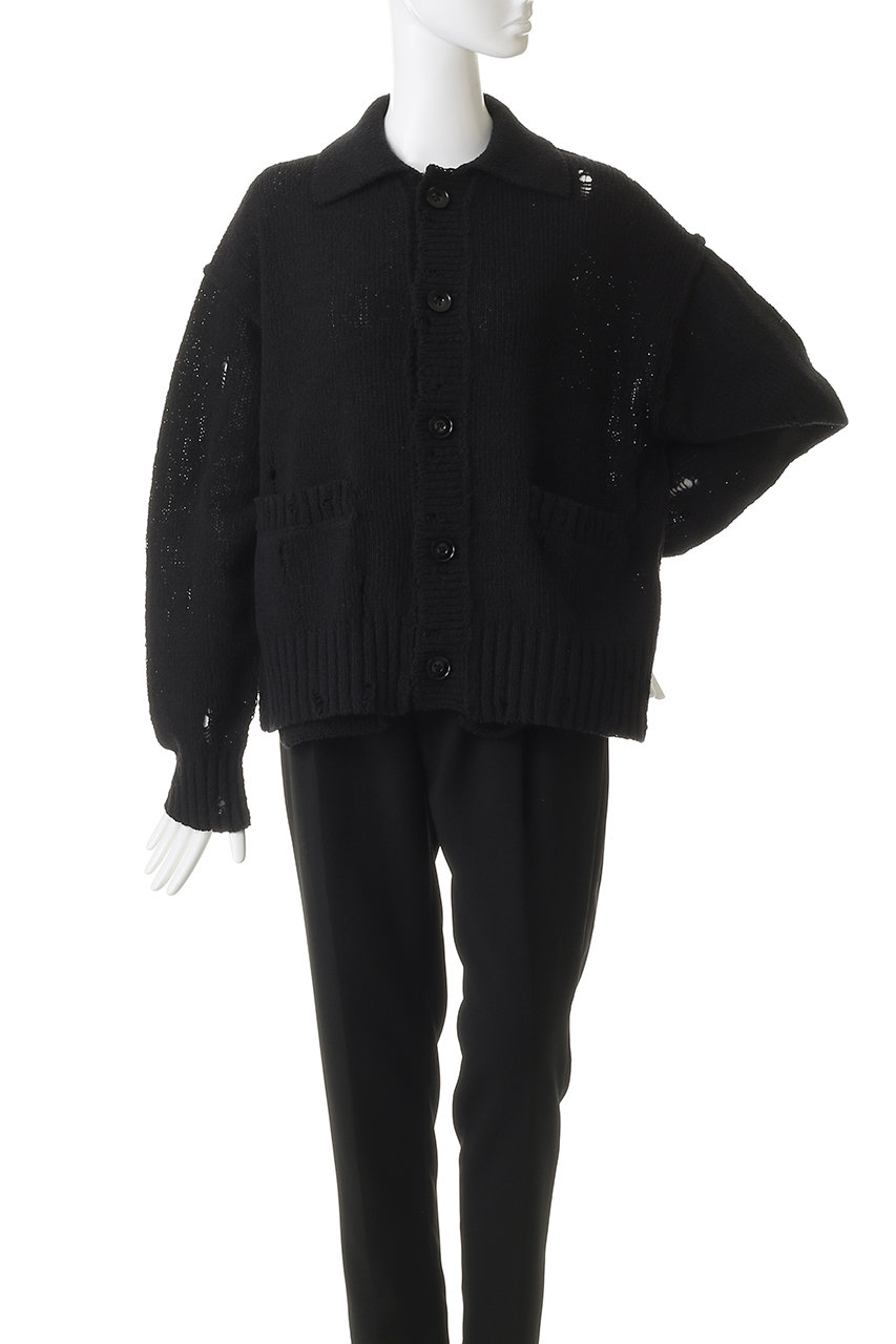 MAISON SPECIAL(メゾンスペシャル)｜【UNISEX】襟付きダメージニット
