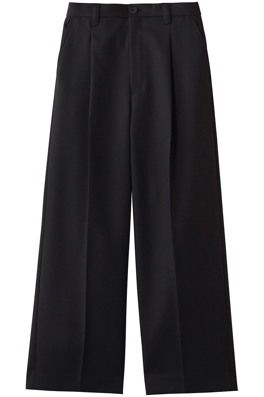 メゾンスペシャル/MAISON SPECIALの【UNISEX】48/2 4色シャンブレーウールワンタックワイド(D.BLK(ブラック)/11251461214)