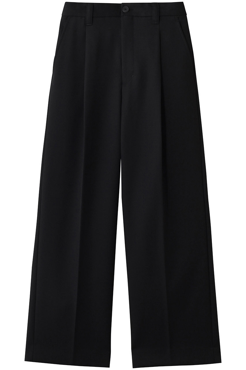 メゾンスペシャル/MAISON SPECIALの【UNISEX】48/2 4色シャンブレーウールワンタックワイド(BLK(ブラック)/11251461214)