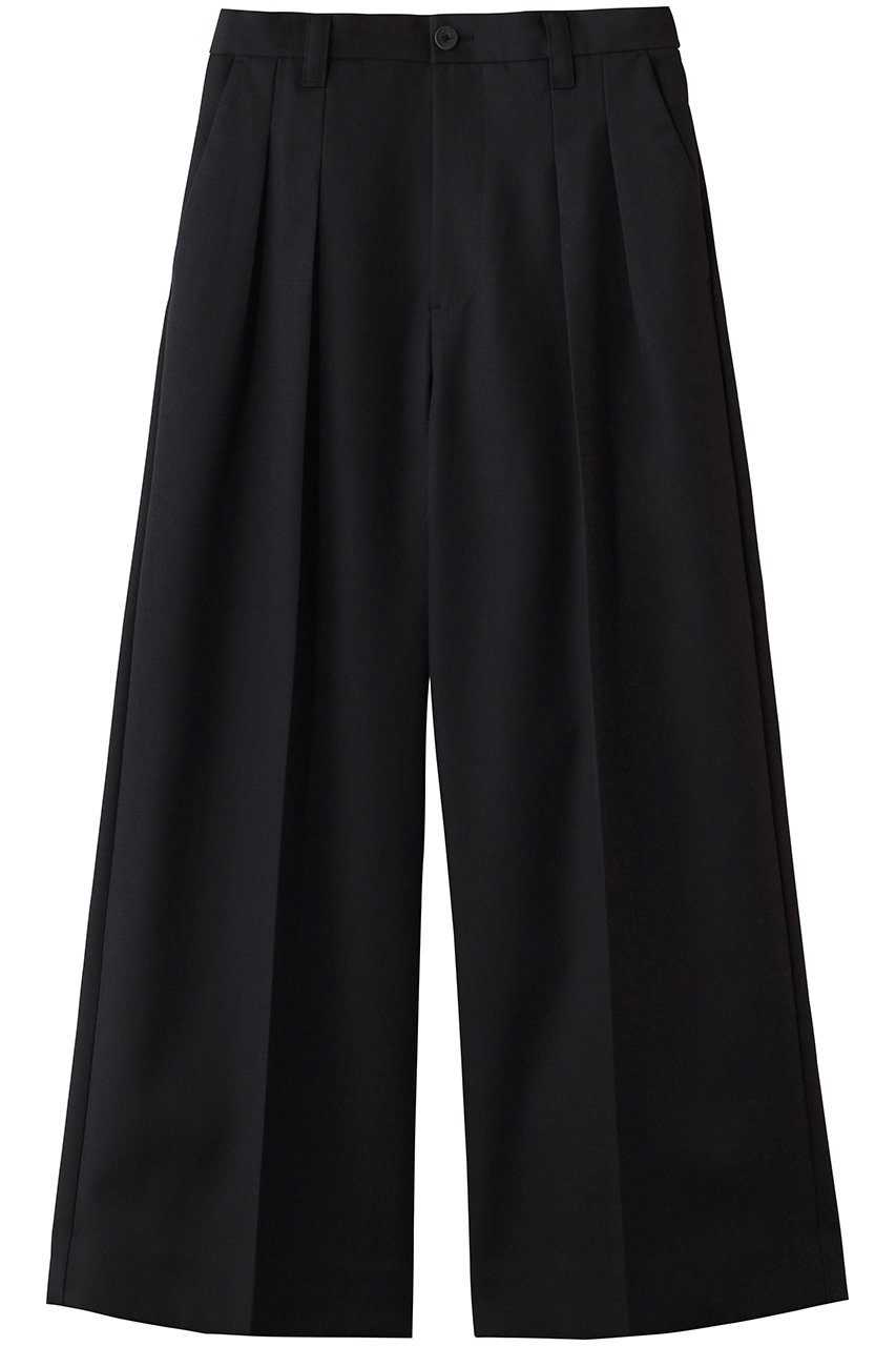 メゾンスペシャル/MAISON SPECIALの【UNISEX】48/2 4色シャンブレーウールツータックワイド(D.BLK(ブラック)/11251461215)