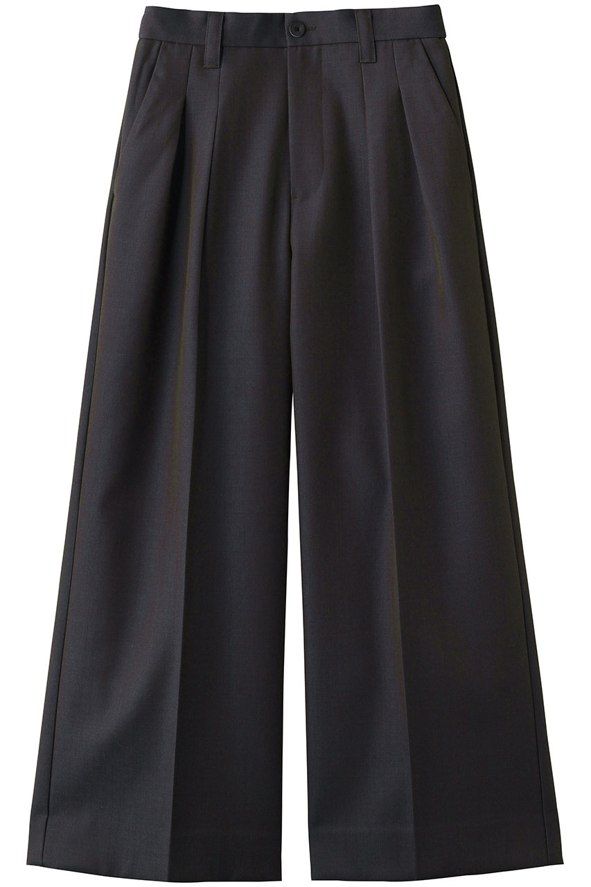 メゾンスペシャル/MAISON SPECIALの【UNISEX】48/2 4色シャンブレーウールツータックワイド(BLU(ブルー)/11251461215)