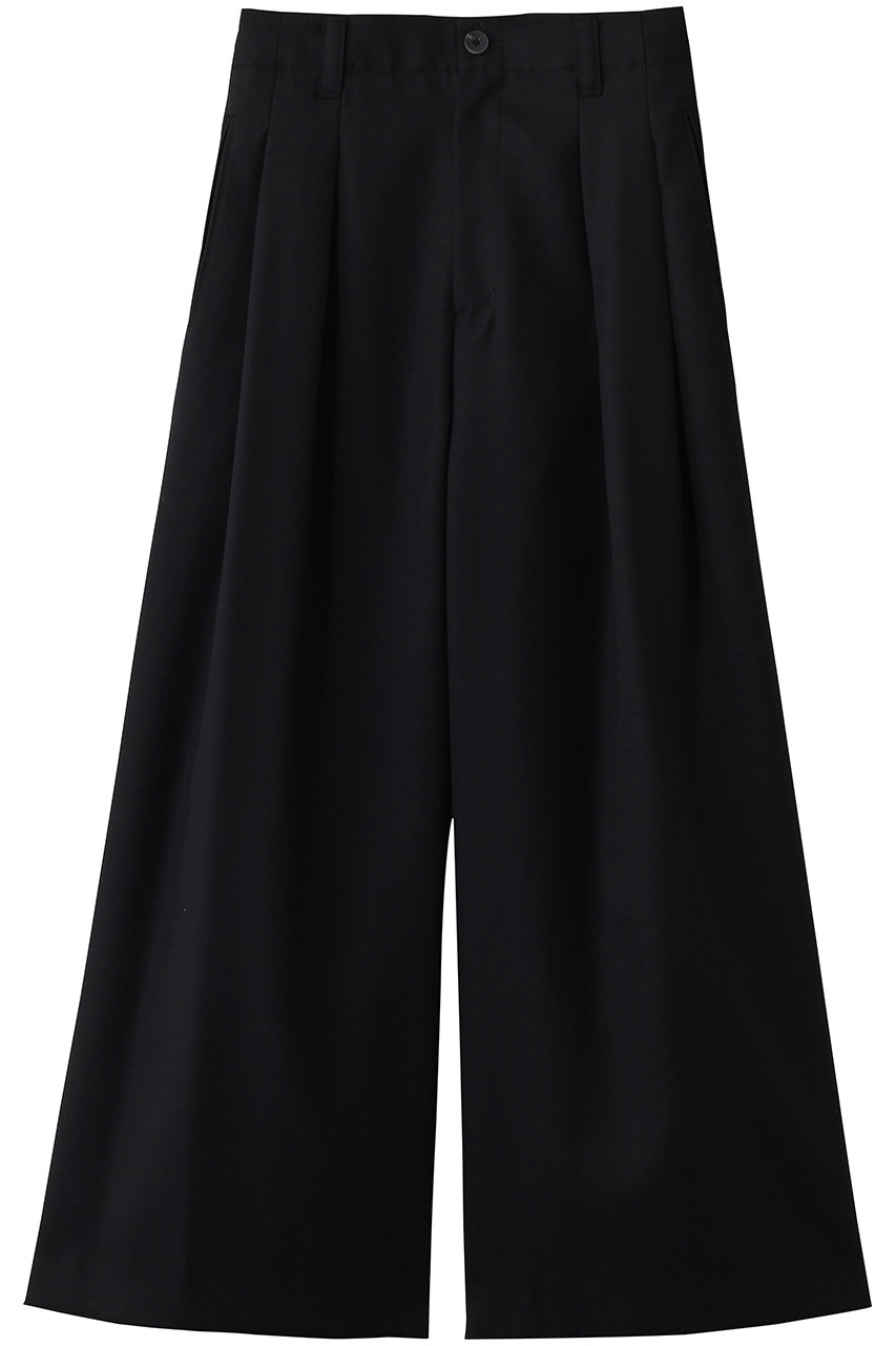 メゾンスペシャル/MAISON SPECIALの【UNISEX】72/2 4色シャンブレーウールバギーパンツ(BLK(ブラック)/11251461218)