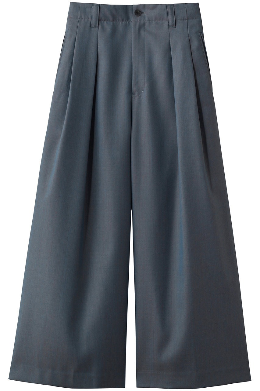 メゾンスペシャル/MAISON SPECIALの【UNISEX】72/2 4色シャンブレーウールバギーパンツ(D.BLU(ダークブルー）/11251461218)