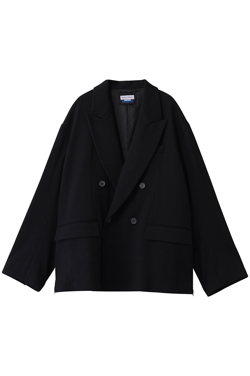 メゾンスペシャル/MAISON SPECIALの【UNISEX】オメガリブプライムオーバーダブルジャケット(BLK(ブラック)/11261111604)