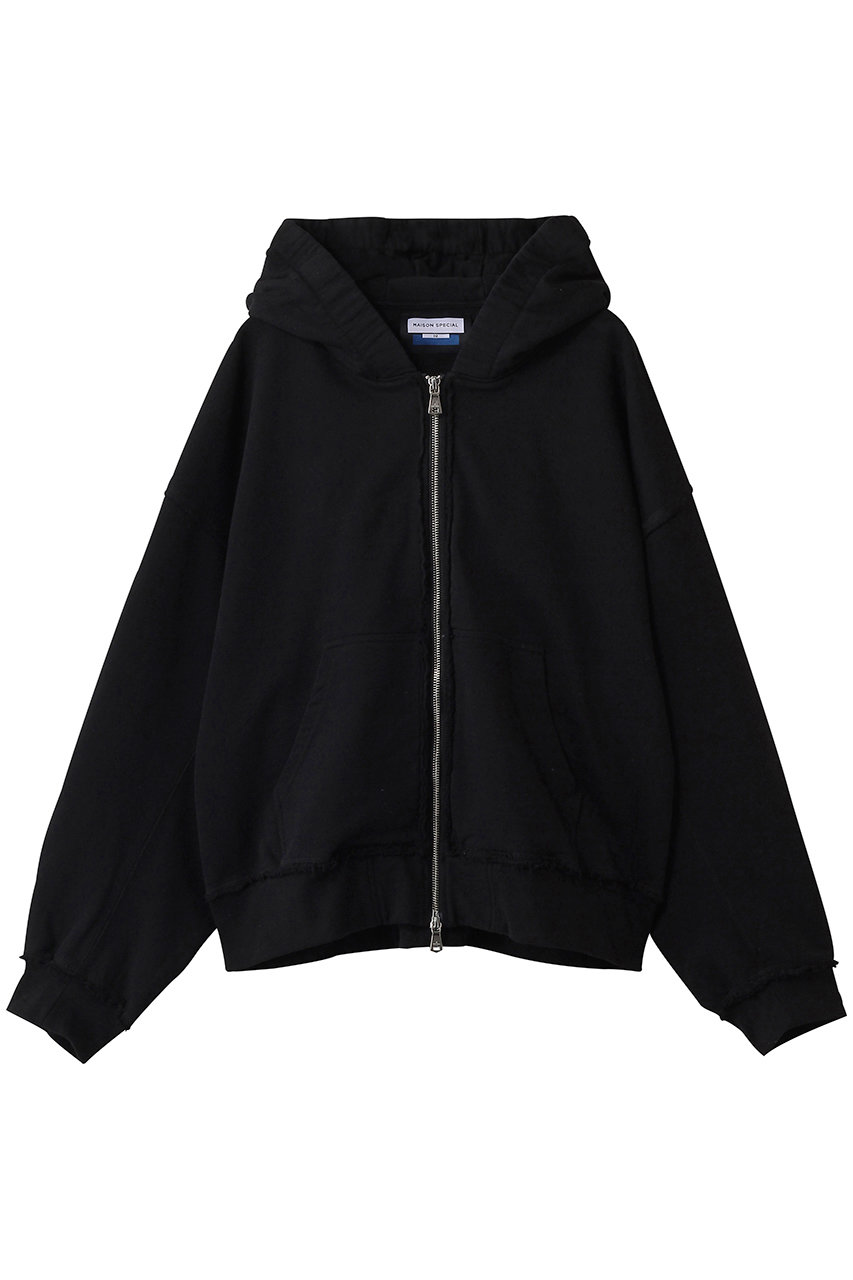 メゾンスペシャル/MAISON SPECIALの【UNISEX】Prime-Over ギャザーフーディー ZIPパーカー(BLK(ブラック)/11261411319)