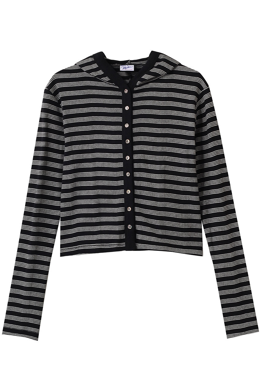 メゾンスペシャル/MAISON SPECIALの【MILLER】Rib Hoodie Cardigan/リブフーディーカーディガン(BLK(ブラック)/22261419901)