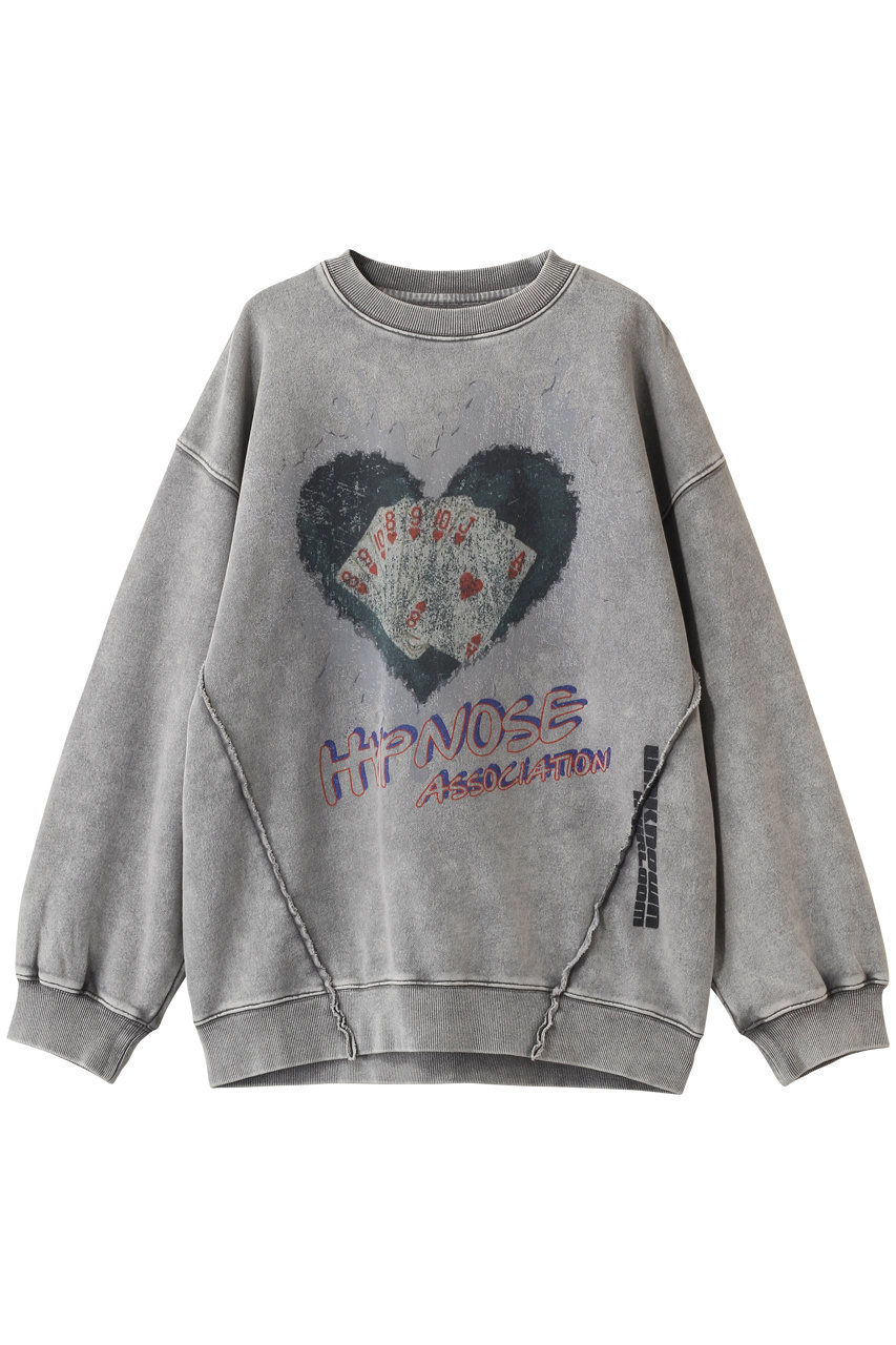 メゾンスペシャル/MAISON SPECIALの【UNISEX】HYPNOSE Prime-Over クルースウェット(トランプ)(L.GRY(ライトグレー)/11261411201)