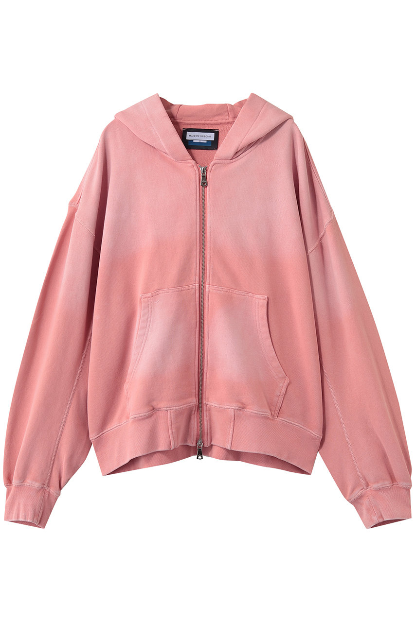 MAISON SPECIAL 【UNISEX】Prime-Over フェードZIPパーカー (PNK(ピンク), 1) メゾンスペシャル ELLE SHOP