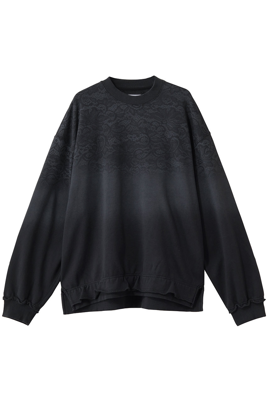 メゾンスペシャル/MAISON SPECIALの【UNISEX】レーススプレーダイ クルーネックPO(BLK(ブラック)/11261411705)