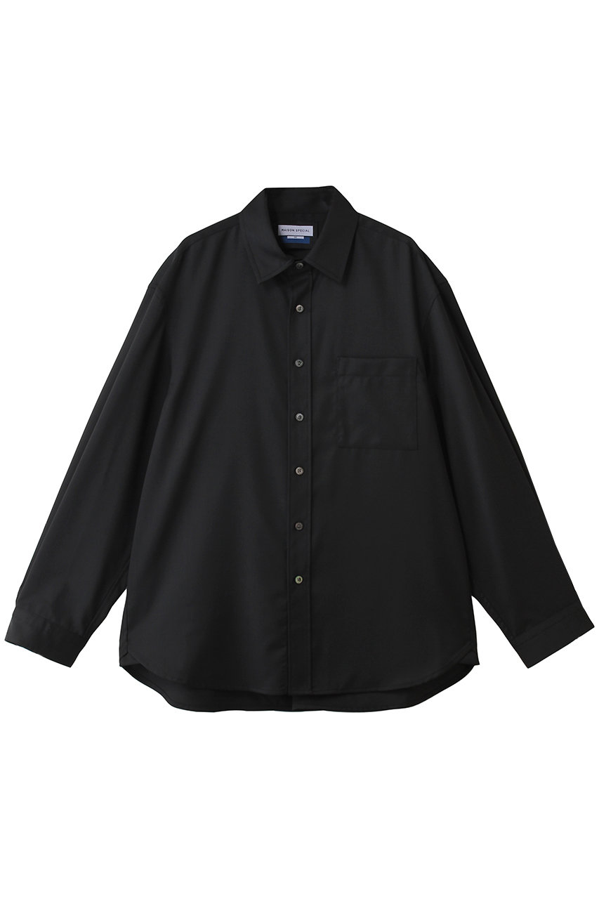 メゾンスペシャル/MAISON SPECIALの【UNISEX】TW Prime-Over L/Sシャツ(BLK(ブラック)/11261311614)