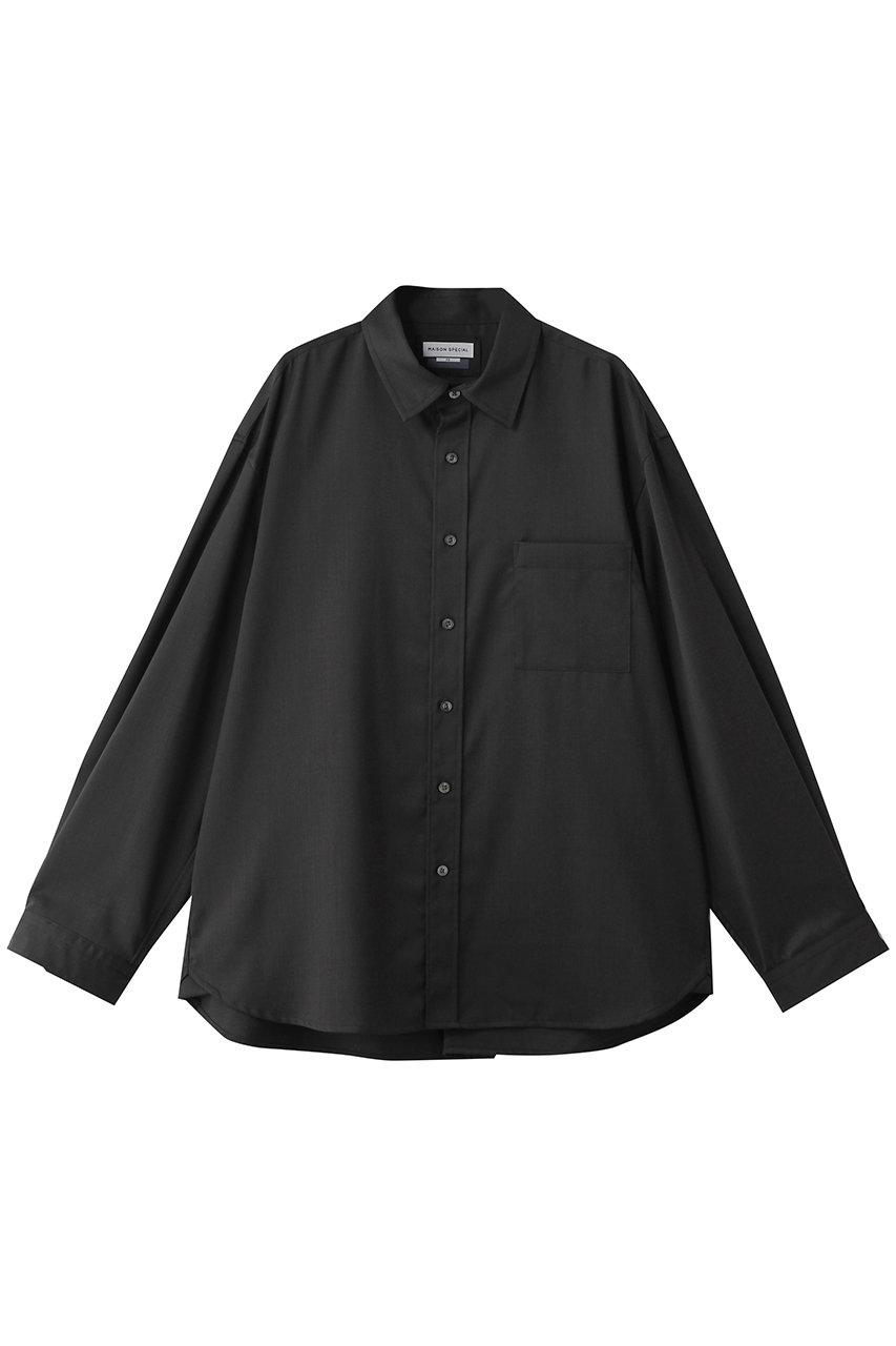 メゾンスペシャル/MAISON SPECIALの【UNISEX】TW Prime-Over L/Sシャツ(D.BLK(ブラック)/11261311614)