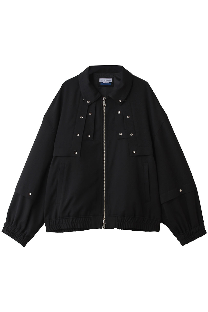 メゾンスペシャル/MAISON SPECIALの【UNISEX】ヨークリベットブルゾン(BLK(ブラック)/11261211503)