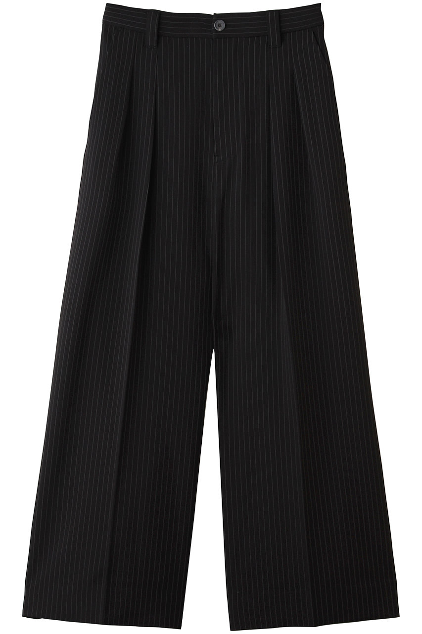 メゾンスペシャル/MAISON SPECIALの【UNISEX】T/PUフリーレンストライプ2タックスラックス(BLK(ブラック)/11261461615)