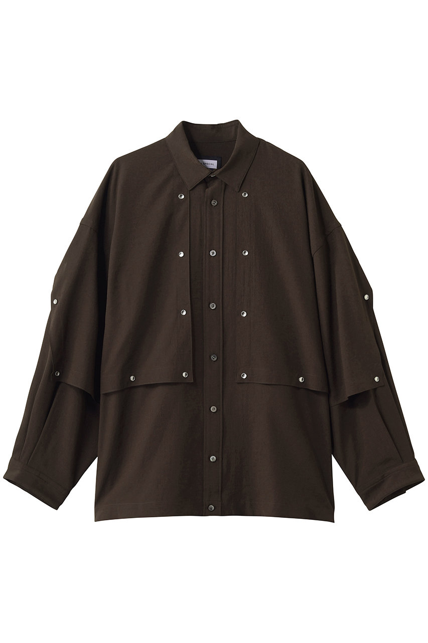 MAISON SPECIAL 【UNISEX】ヨークリベットシャツ (BRN(ブラウン), 0) メゾンスペシャル ELLE SHOP