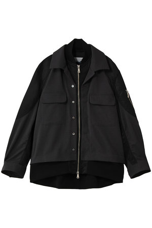 メゾンスペシャル/MAISON SPECIALの【UNISEX】レイヤリングMA-1オープンカラーシャツ