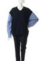 【UNISEX】シャツドッキングVネックニット PO L/S メゾンスペシャル/MAISON SPECIAL