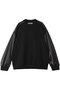 【UNISEX】レザーライクサテンドッキング クルーネックニットPO L/S メゾンスペシャル/MAISON SPECIAL BLK(ブラック)
