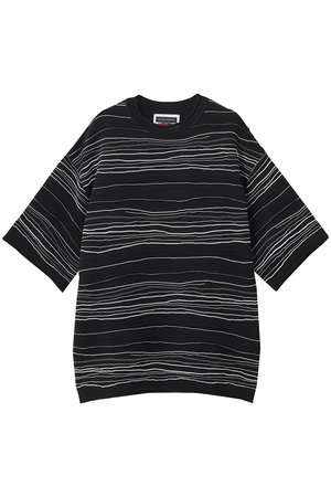 メゾンスペシャル/MAISON SPECIALの【UNISEX】ドローイングピンタックニットボーダー S/S TEE(110300/110301)