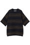 【UNISEX】ドローイングピンタックニットボーダー S/S TEE メゾンスペシャル/MAISON SPECIAL NVY(ネイビー)