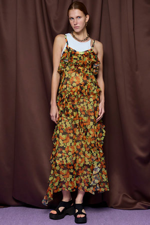 メゾンスペシャル/MAISON SPECIALの【予約販売】Flower Camisole Dress/ブラーフラワーキャミワンピース