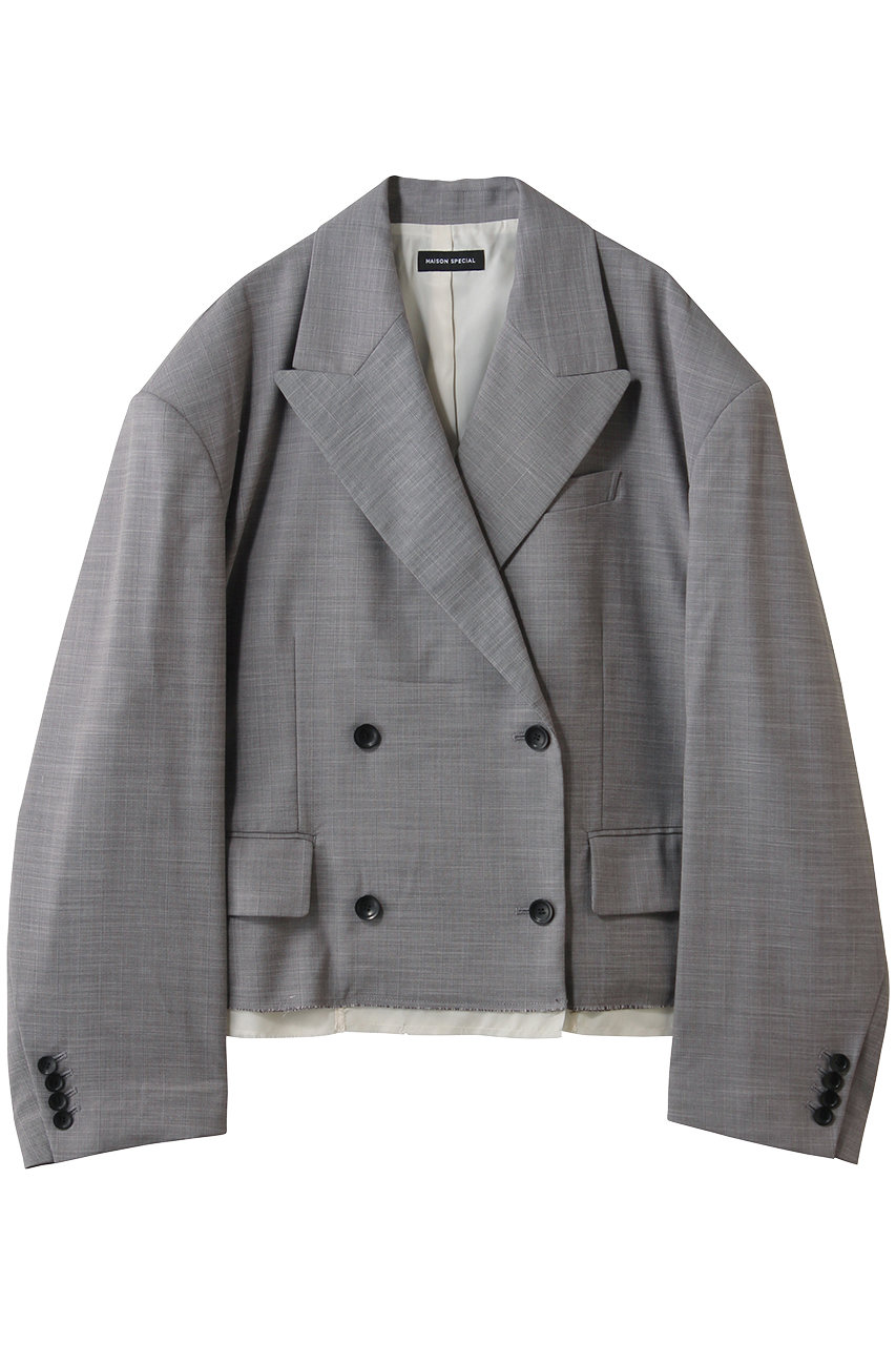 メゾンスペシャル/MAISON SPECIALのCut-Off Mid-Length Jacket/カットオフミドルジャケット(GRY(グレー)/21261115201)