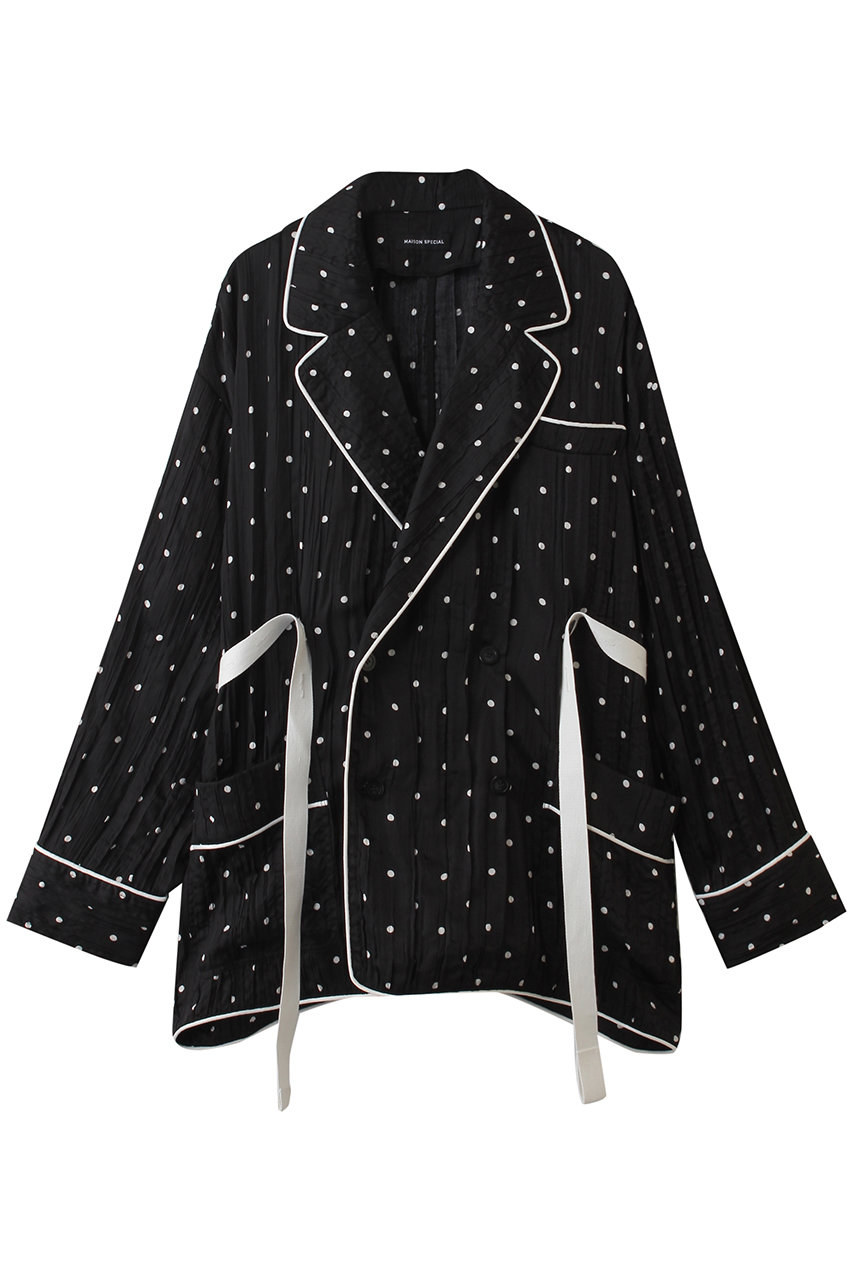 メゾンスペシャル/MAISON SPECIALのPajama Shirt Jacket/パジャマシャツジャケット(BLK(ブラック)/21261115301)