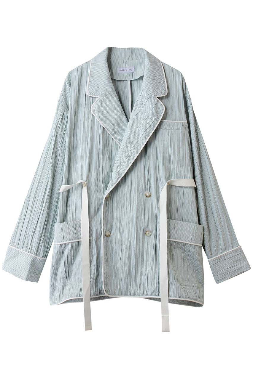 メゾンスペシャル/MAISON SPECIALのPajama Shirt Jacket/パジャマシャツジャケット(GRN(グリーン)/21261115301)