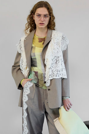 メゾンスペシャル/MAISON SPECIALの【予約販売】Lace Vest Single Jacket/レースベストシングルジャケット