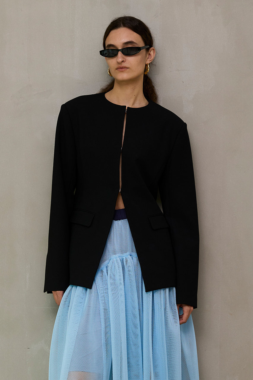 MAISON SPECIAL／ノーカラー2WAYリボンジャケット MAISON SPECIAL(メゾンスペシャル)｜No-Collar 2WAY Ribbon Jacket