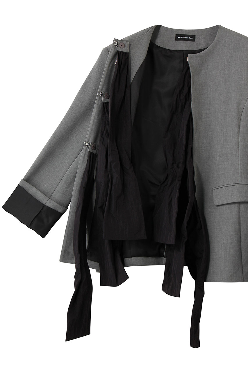 MAISON SPECIAL(メゾンスペシャル)｜No-Collar 2WAY Ribbon Jacket