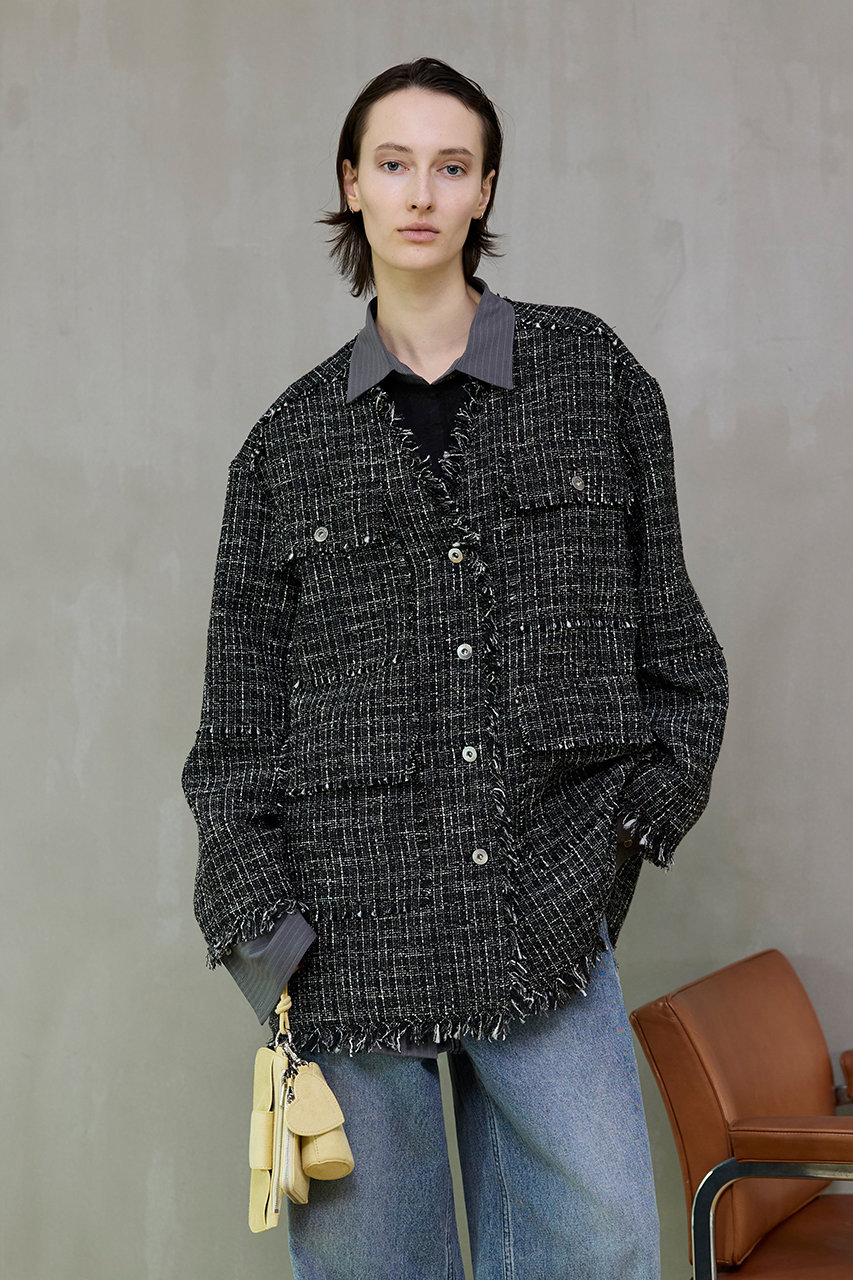 MAISON SPECIAL(メゾンスペシャル)｜Fringe Tweed Long Jacket