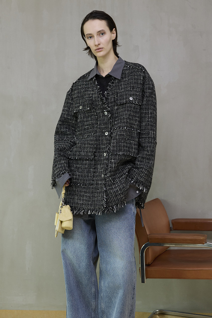 MAISON SPECIAL(メゾンスペシャル)｜Fringe Tweed Long Jacket
