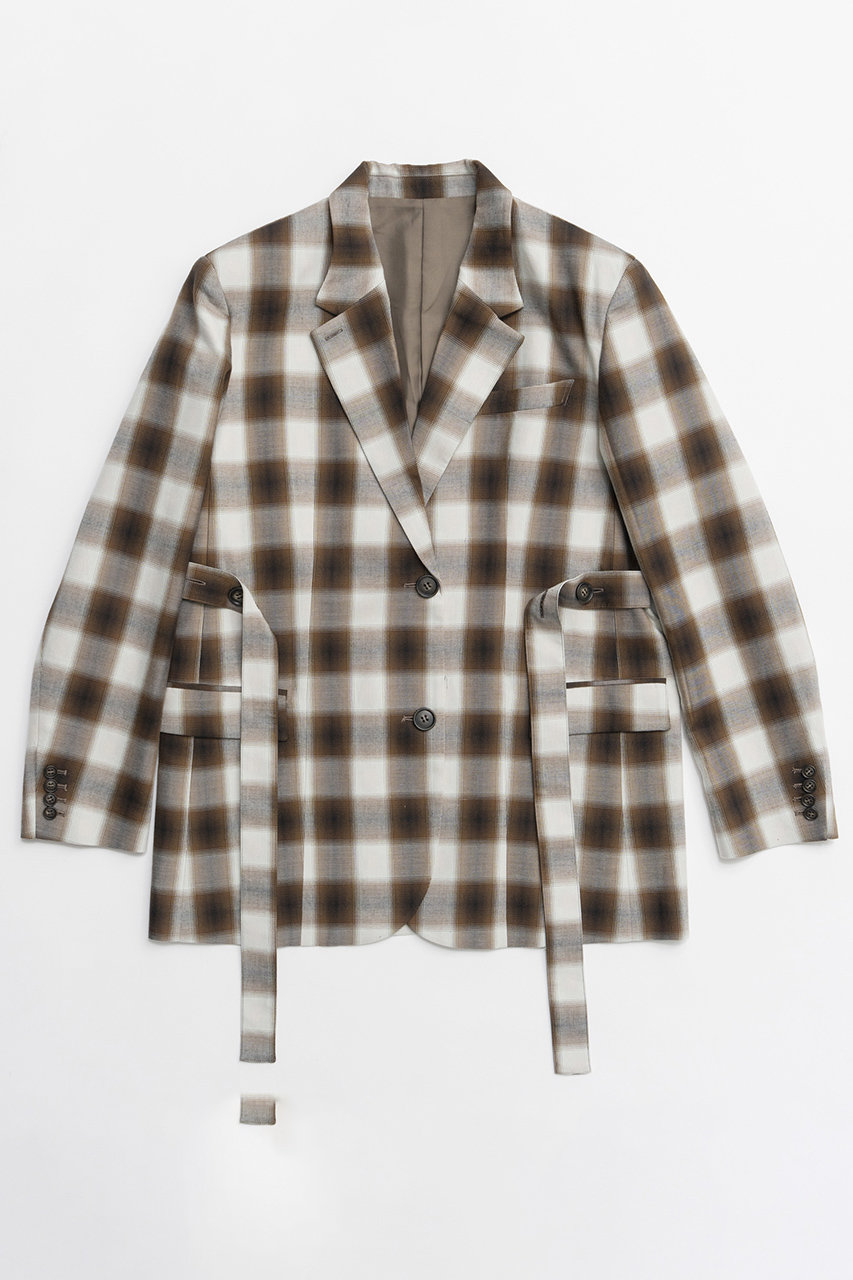メゾンスペシャル/MAISON SPECIALの【予約販売】Flannel Check Tailored Jacket/オンブレーチェクテーラードジャケット(BRN(ブラウン)/21261115803)