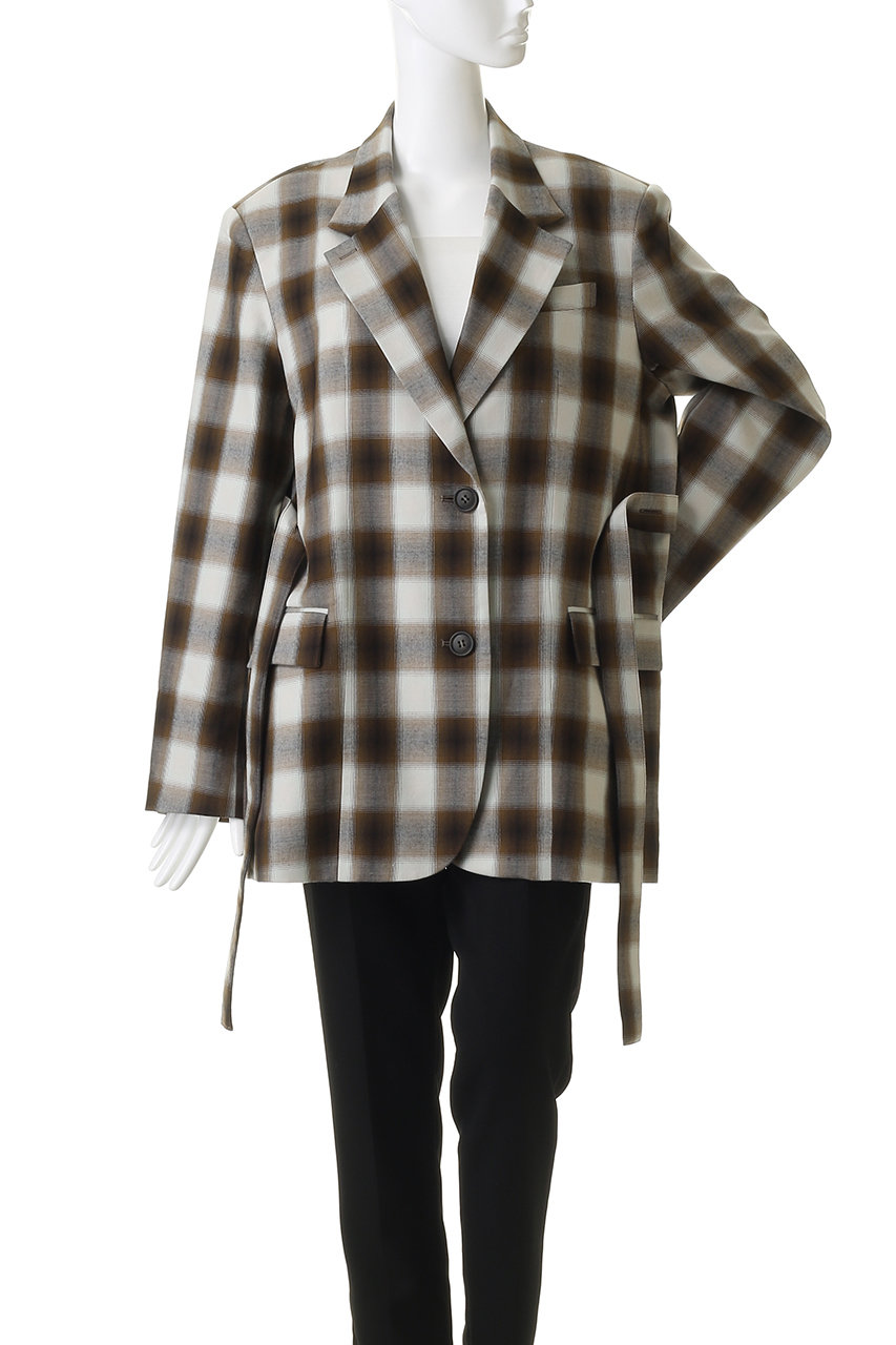 メゾンスペシャル　チェック　テーラードジャケット　ブラウン MAISON SPECIAL(メゾンスペシャル)｜Flannel Check Tailored Jacket