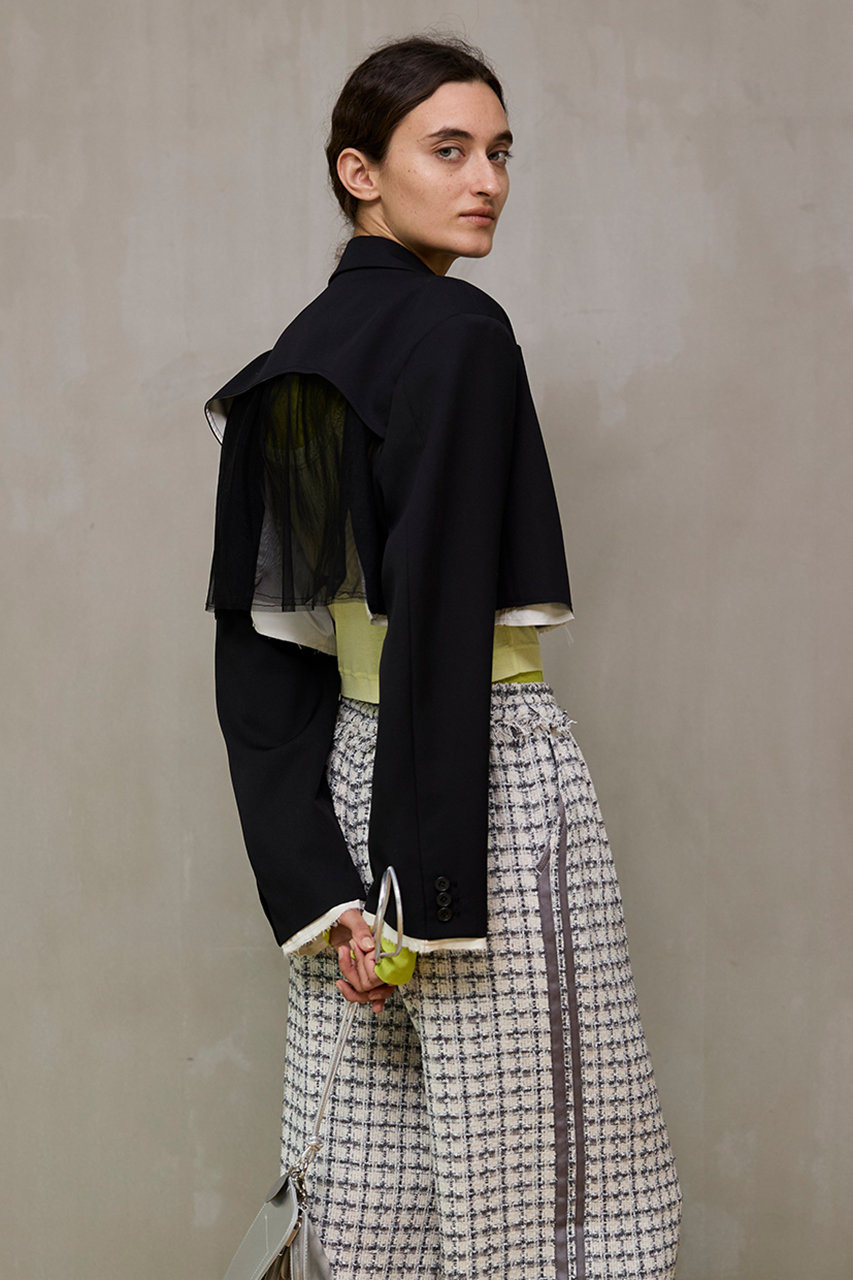 MAISON SPECIAL(メゾンスペシャル)｜Back-Tulle Short Jacket/バック