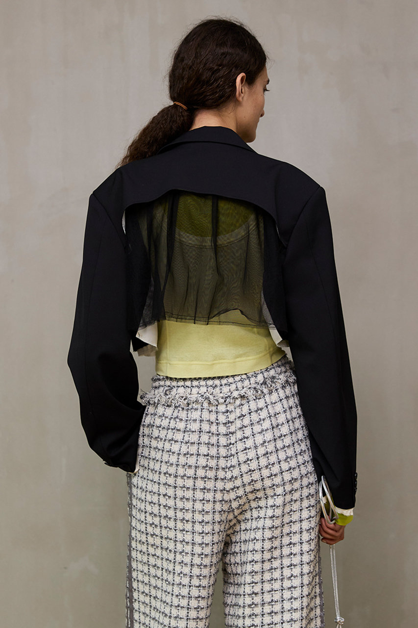 MAISON SPECIAL(メゾンスペシャル)｜Back-Tulle Short Jacket/バック