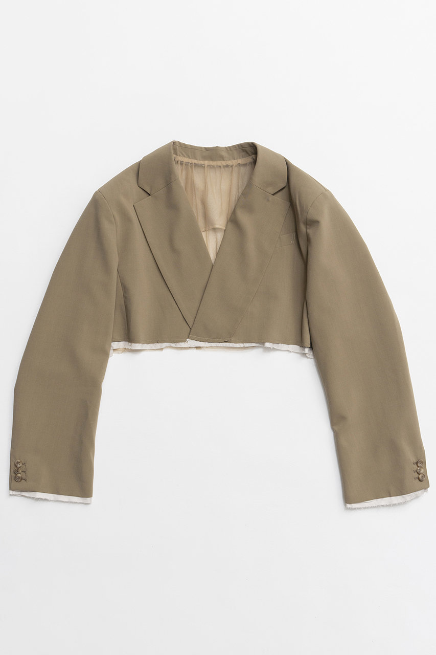 MAISON SPECIAL ベージュ ショートジャケット M MAISON SPECIAL(メゾンスペシャル)｜【予約販売】Back-Tulle Short