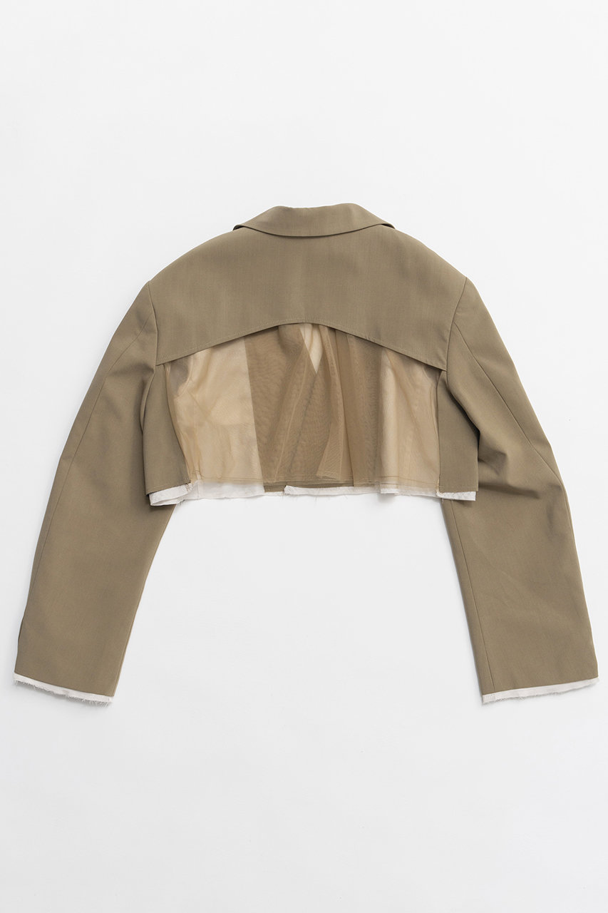 MAISON SPECIAL ベージュ ショートジャケット M MAISON SPECIAL(メゾンスペシャル)｜【予約販売】Back-Tulle Short
