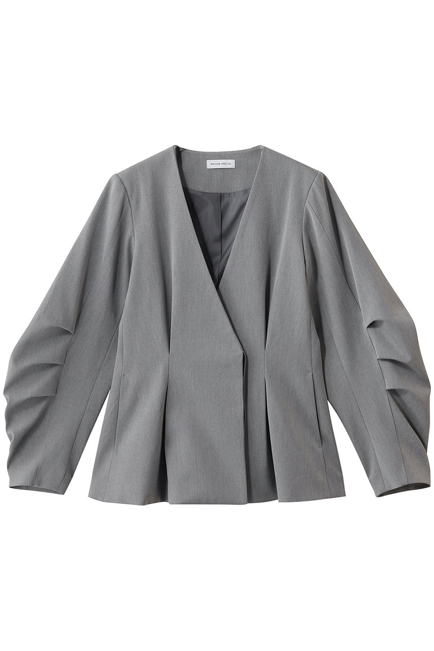 メゾンスペシャル/MAISON SPECIALのShaped Cocoon Sleeve Jacket/シェイプコクーンスリーブジャケット(GRY(グレー)/21261116301)