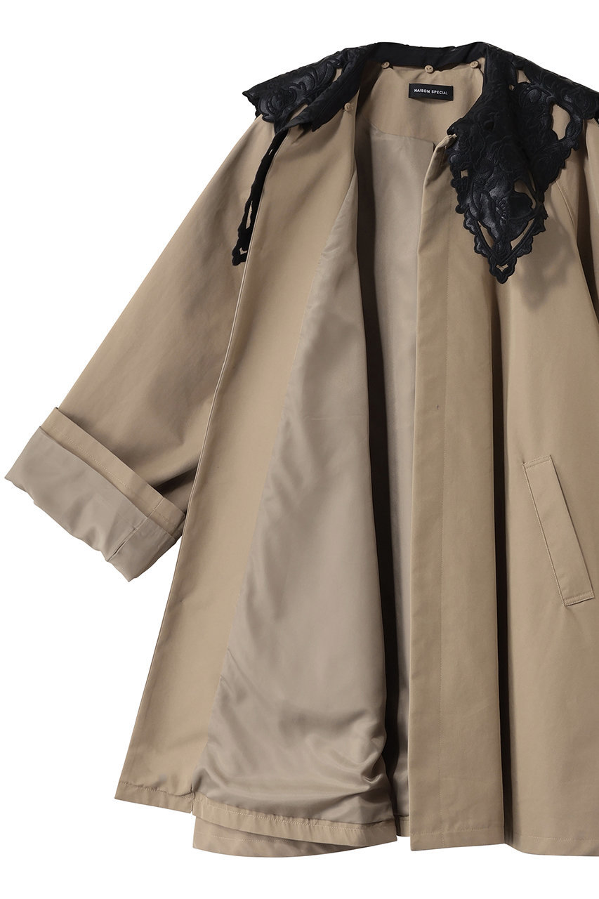 maison special レース襟 ベージュ トレンチコート MAISON SPECIAL（メゾンスペシャル） トレンチコート コート Drape