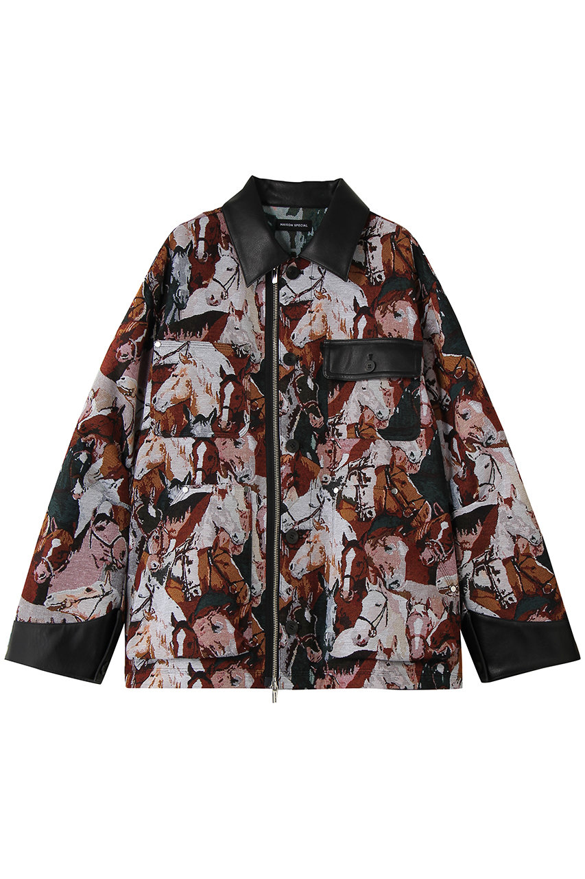 メゾンスペシャル/MAISON SPECIALのHorse Jacquard Utility Jacket/ホースジャガードユーティリティジャケット(MLT1(マルチカラー)/21261215302)