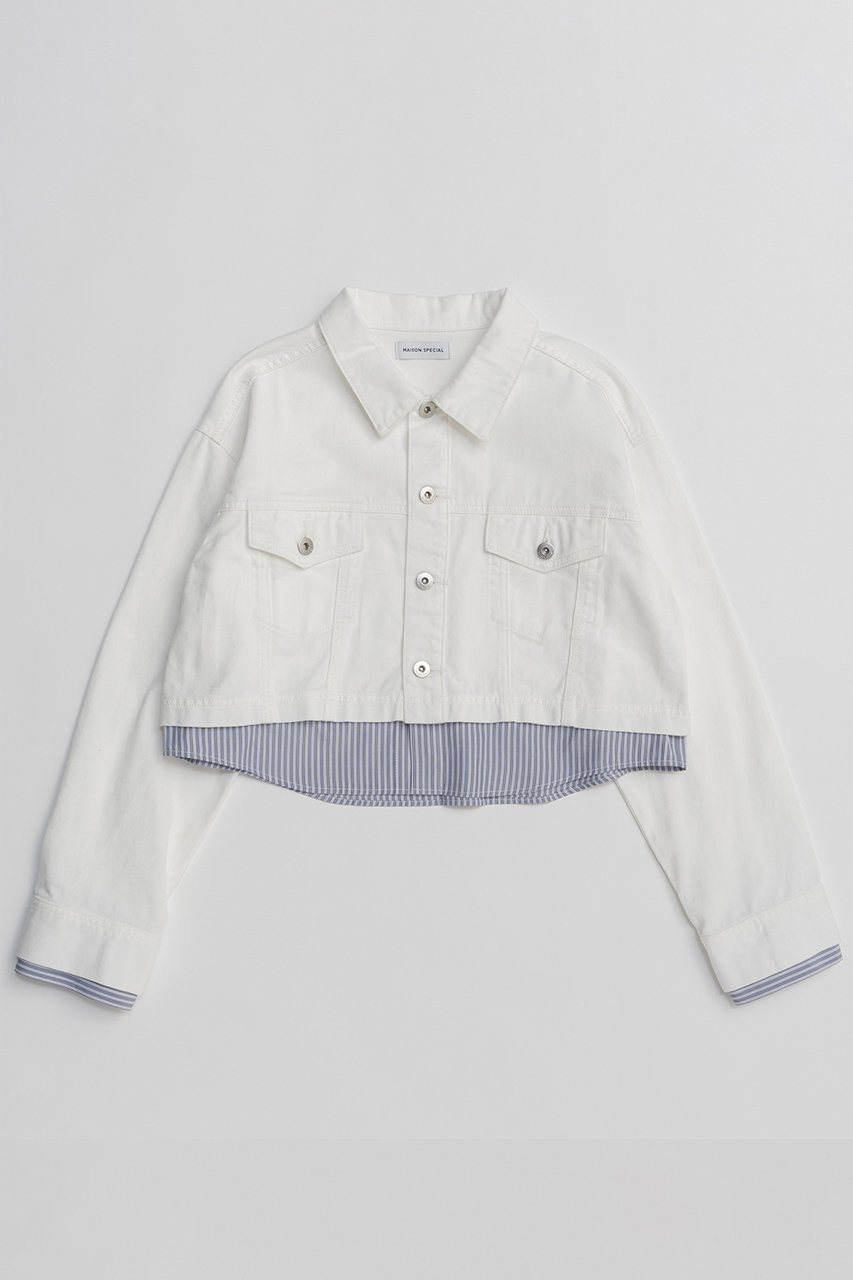 美品✨ 45R 現行　デニム ショートジャケット サイズ２　ダブル 2way 美品✨ 45R 現行 デニム ショートジャケット サイズ2 ダブル 2way 美