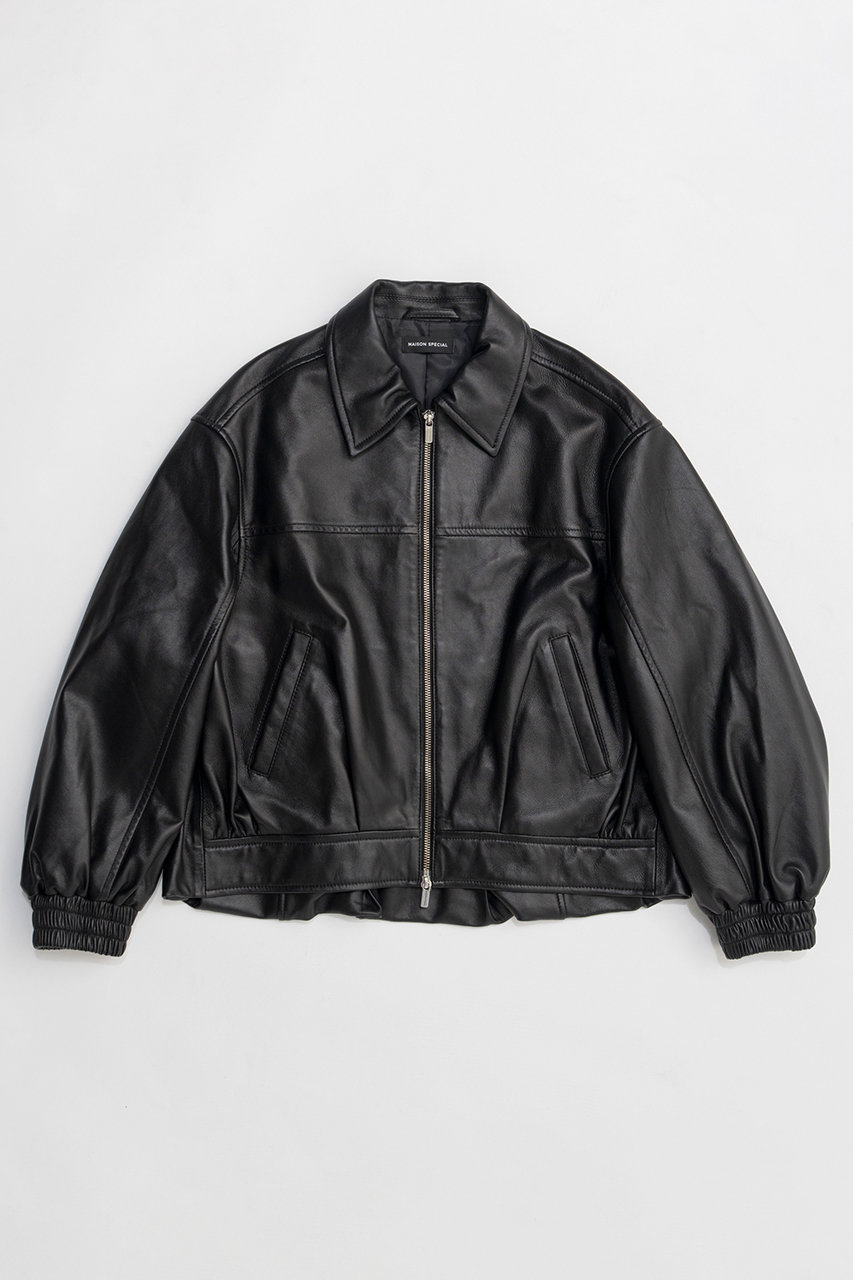 メゾンスペシャル/MAISON SPECIALの【予約販売】Voluminous Leather Blouson/ボリューミーレザーブルゾン(BLK(ブラック)/21261215308)