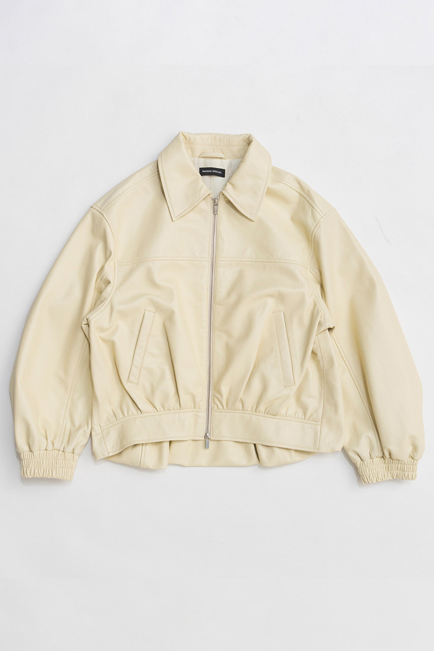 メゾンスペシャル/MAISON SPECIALの【予約販売】Voluminous Leather Blouson/ボリューミーレザーブルゾン(CRM(クリーム)/21261215308)