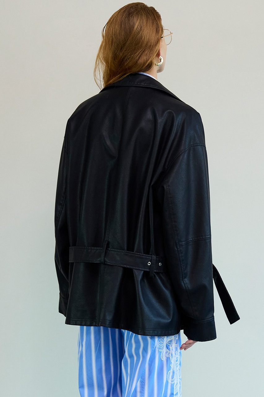 MAISON SPECIAL(メゾンスペシャル)｜Belted Faux Leather Jacket