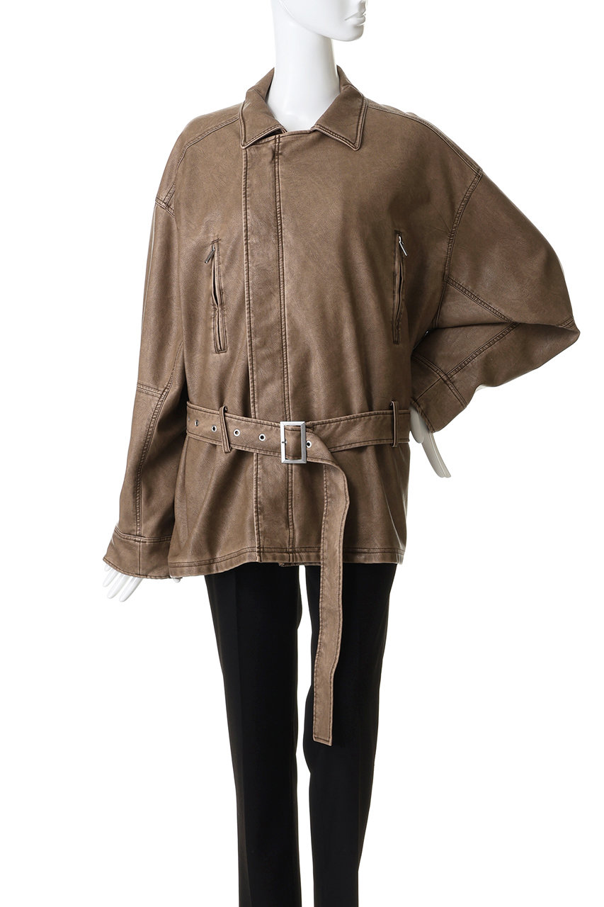 MAISON SPECIAL(メゾンスペシャル)｜Belted Faux Leather Jacket