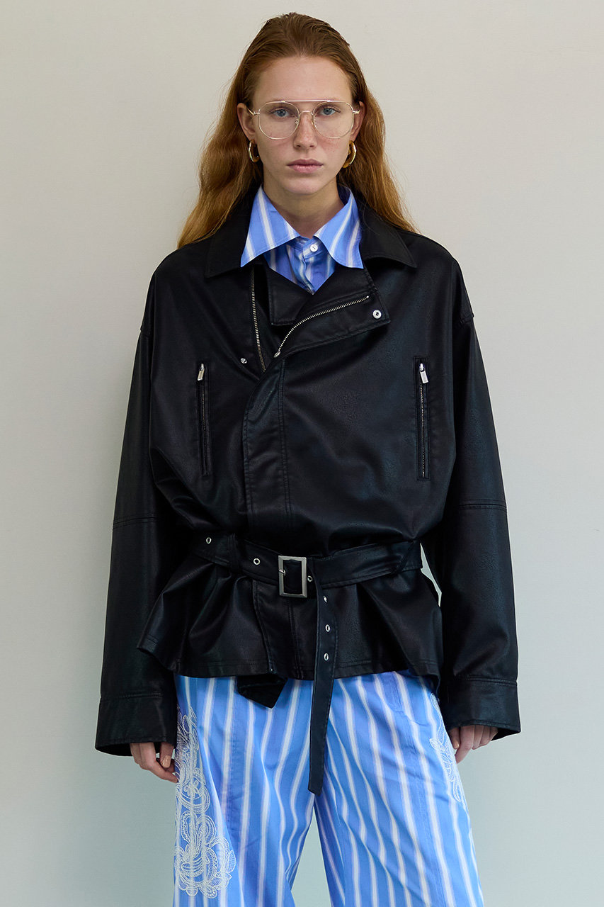 MAISON SPECIAL(メゾンスペシャル)｜Belted Faux Leather Jacket