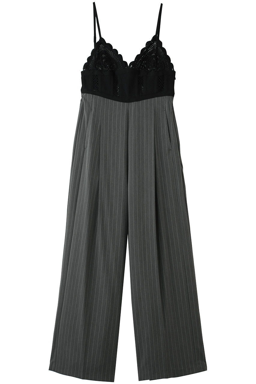 メゾンスペシャル/MAISON SPECIALのCrochet V-Neck All-in-One/クロシェビスチェオールインワン(GRY(グレー)/21261265203)