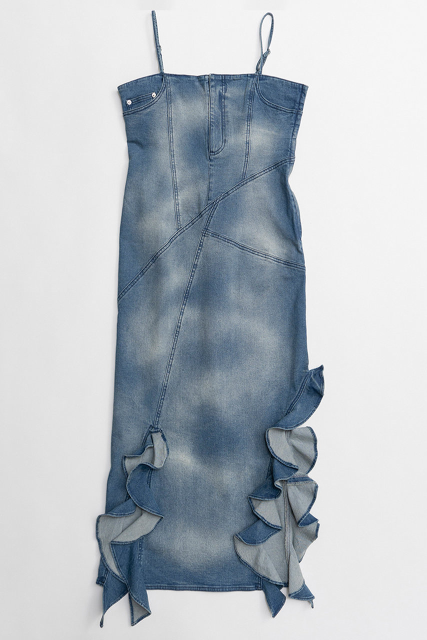 メゾンスペシャル/MAISON SPECIALの【予約販売】Frill Denim Dress/フリルデニムワンピース(BLU(ブルー)/21261265802)